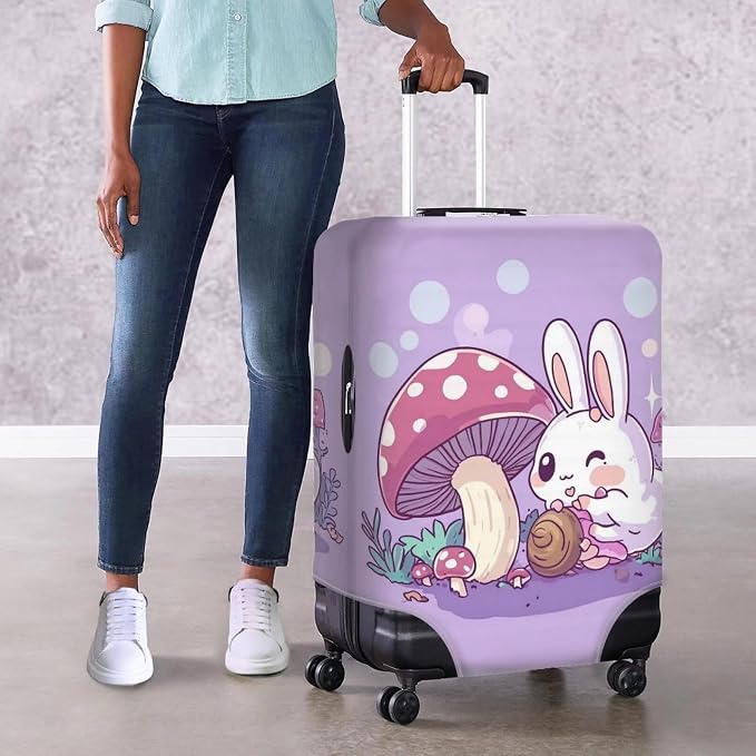 Cute Bunny Rabbit Luggage Covers Fit 30-32 Inch Universal Thickness Suitcase - Image 4