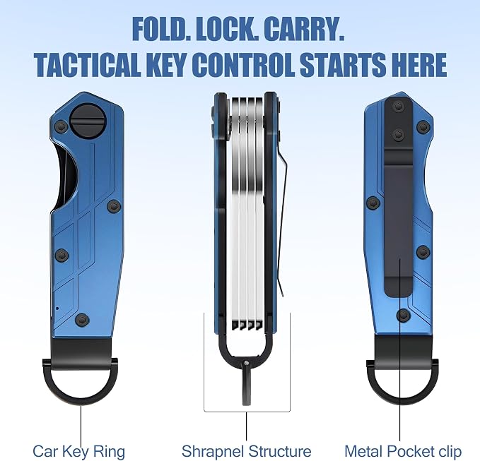 Key Organizer for Men Compact Key Holder Minimalist Key Case Metal Key Chain - Image 2