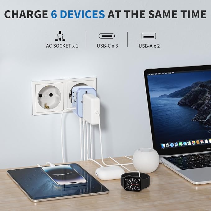 EPICKA Universal Travel Adapter, International Power Adapter - Image 2