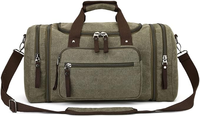 Duffle Bag for Travel, Large Canvas Duffel Bag for Travelling Overnight by VanBasic