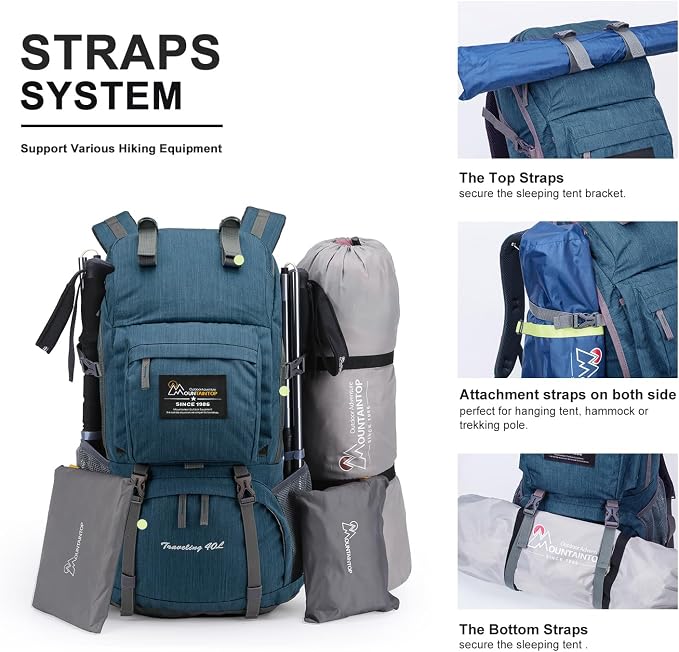 MOUNTAINTOP 40L Hiking Backpack Lightweight Travel Backpack - Image 8