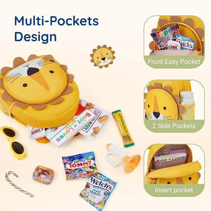 mommore Toddler Backpack for Boys Girls 2-4, 3D Cartoon Mini Kids Travel Bag - Image 3