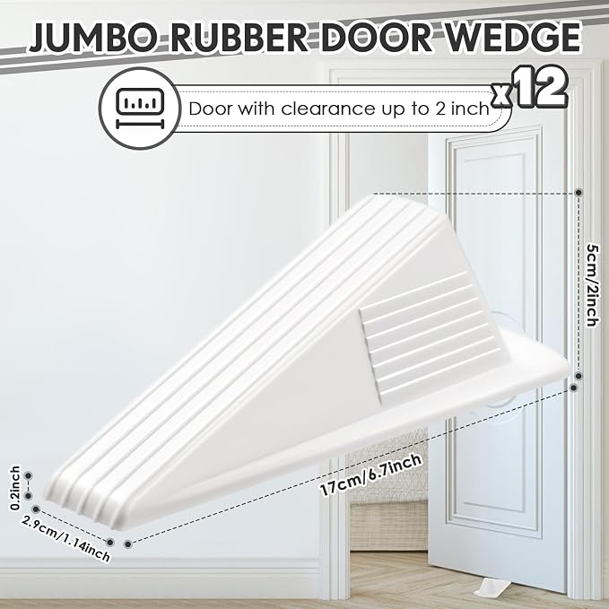 Frienda 12 Pcs Jumbo Door Stoppers Heavy Duty Door Stopper Tall up to 2inch - Image 2