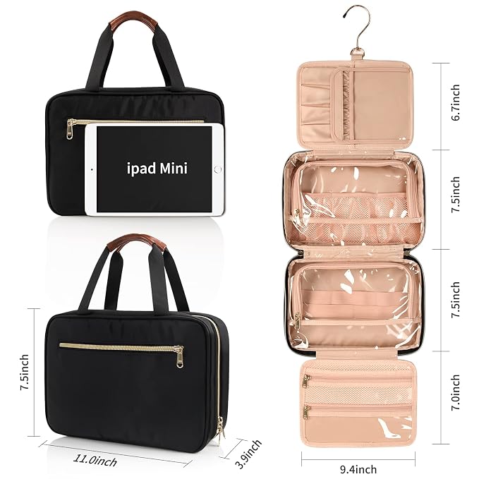 CUBETASTIC Hanging Travel Toiletry Bag, Portable Travel Makeup Bag - Image 6