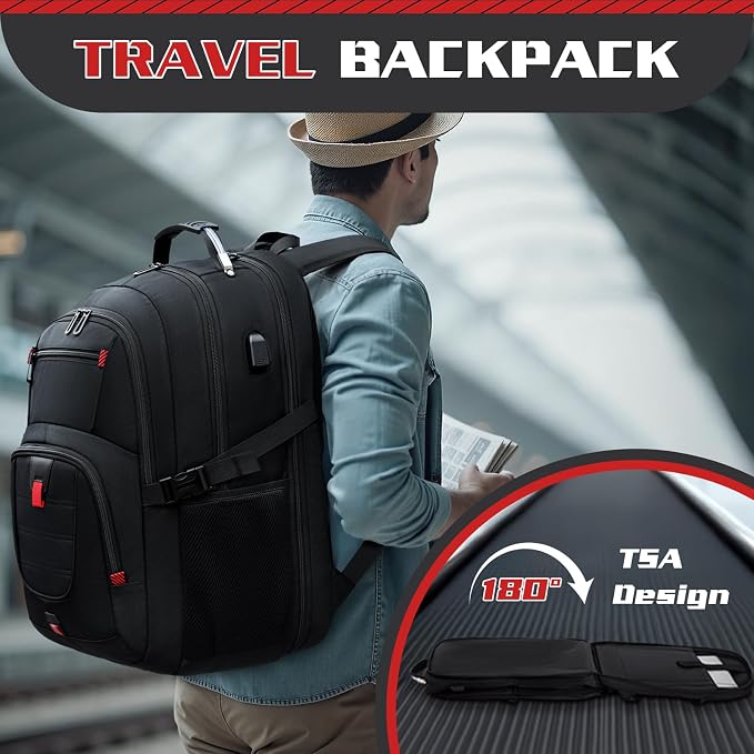 50L Travel Backpack, 17 inch Laptop Backpack - Image 5