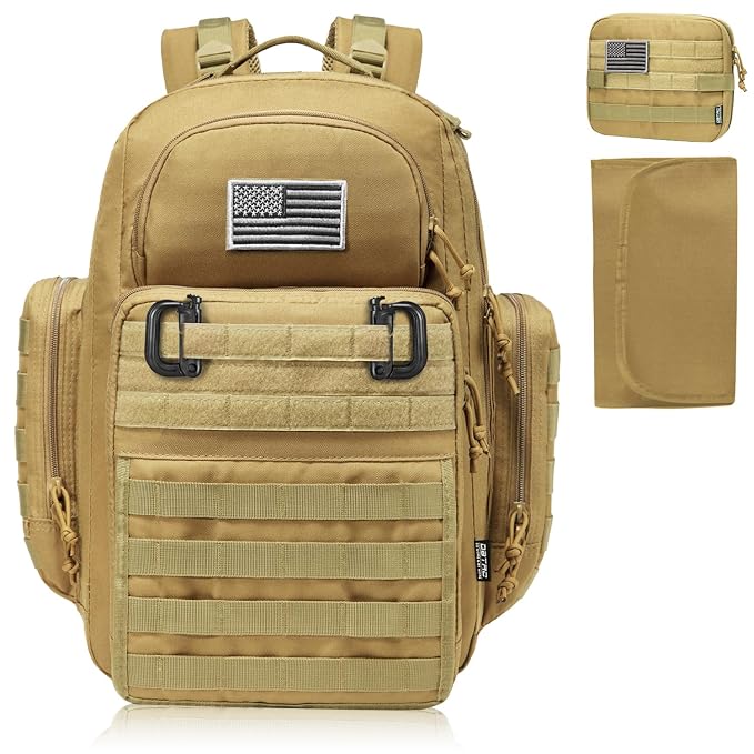 Diaper Bag Backpack for Dad, DBTAC Large Baby Nappy Bag for Men w/Changing Mat by DBTAC