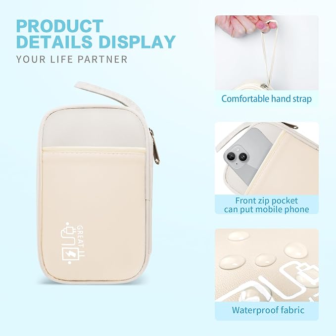 Electronics Travel Organizer, Portable Waterproof Electronic Travel Storage Bag - Image 4