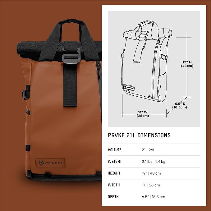 WANDRD PRVKE 21L, V3 Backpack: Weather-Resistant Travel & Camera Backpack - Image 9