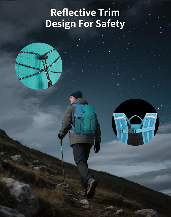 ECOHUB Small Hiking Backpack for Men Women, 20L Lightweight Travel Backpacks - Image 6