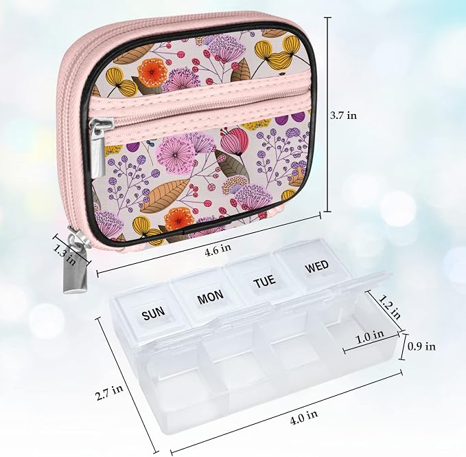 Serfeymi Weekly Travel Pill Organizer Pill Case - Image 2