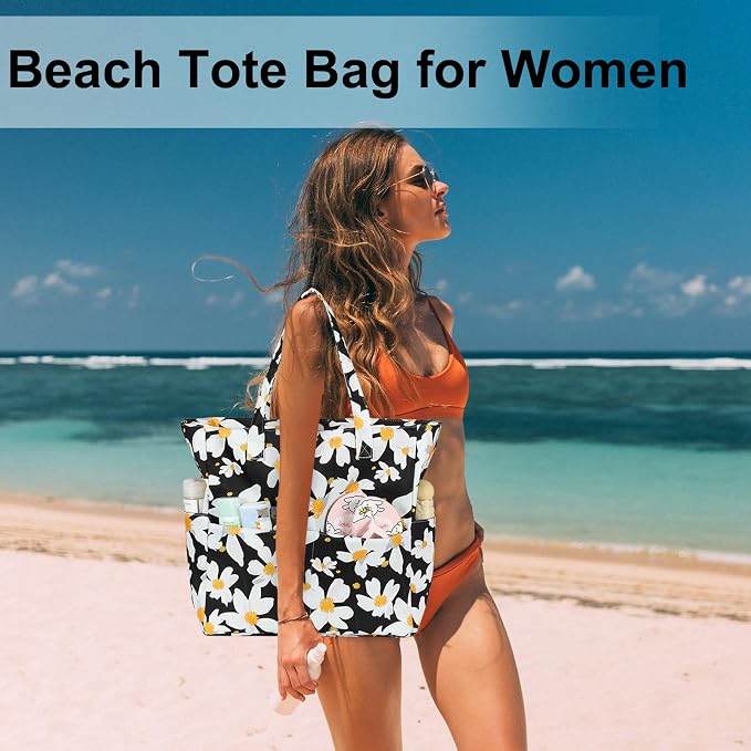 LEDAOU Beach Bag Waterproof Sandproof Women Tote Bag Pool Bag - Image 9