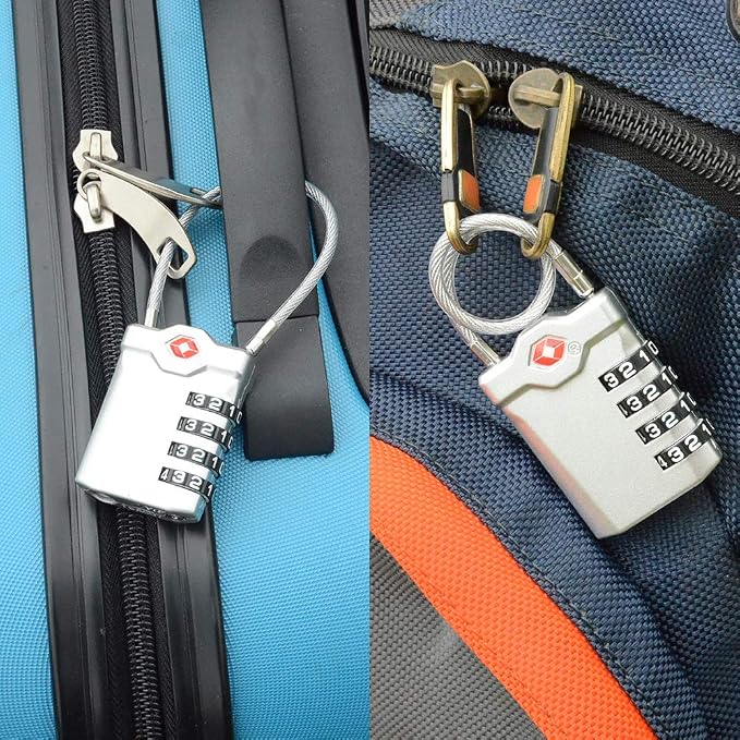 ZHEGE TSA Approved Lock, 4 Digit Cable Luggage Lock, Travel Lock - Image 6