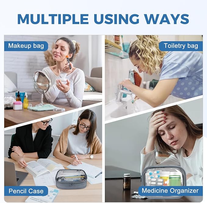 Moyad TSA Approved Clear Toiletry Bag, 3 Pack Quart Size 3-1-1 Liquids Pouch - Image 6