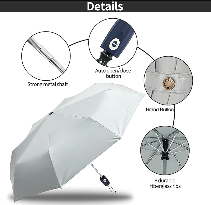 Color Glue Coating Sun Umbrella UV Protection Compact Folding Windproof - Image 5