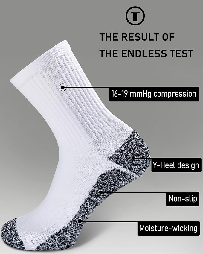 Elite Cushioned Compression Mid-crew Socks 4-Pack - Image 4
