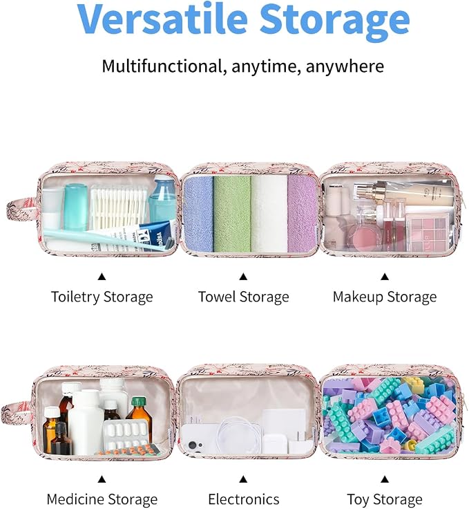 Narwey Clear Toiletry Bags for Traveling Women Men, Make Up Organizer, Skincare - Image 6