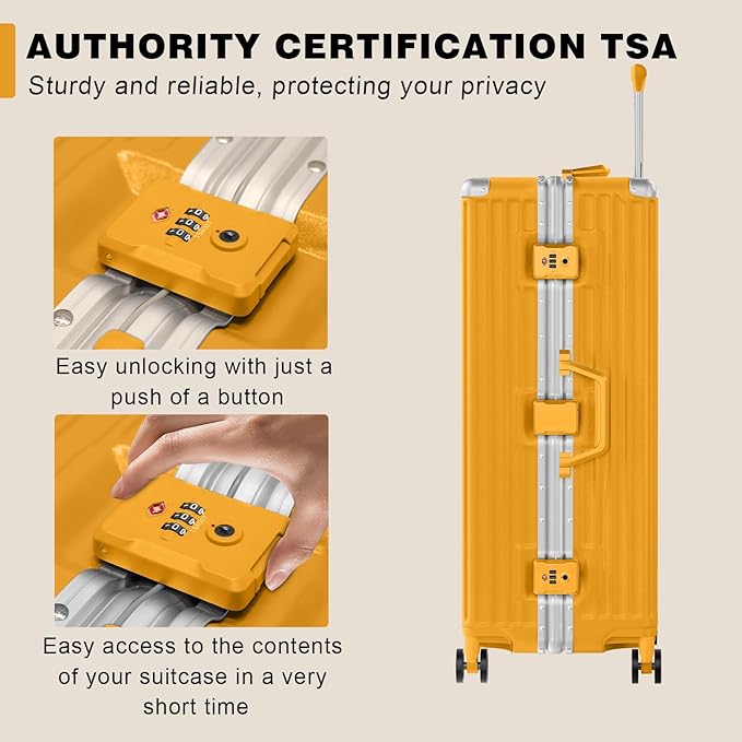 AnyZip Luggage Sets 2 Piece Aluminum Frame Carry On and Checked Suitcase PC ABS - Image 5