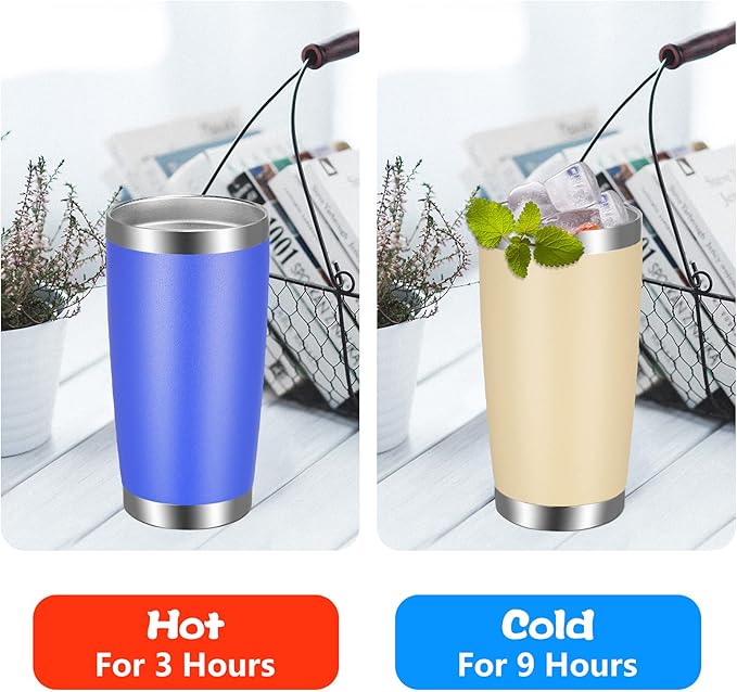 VEGOND 20oz Tumbler with Lid and Straw Stainless Steel Tumbler Cup Bulk Vacuum - Image 5