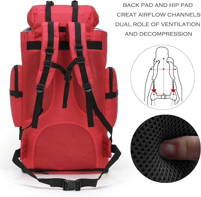 Hiking Backpack for Men 70L/100L Camping Backpack Military Rucksack Molle 3 - Image 3