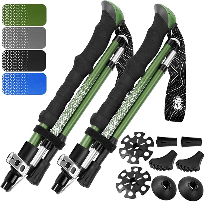 Premium Foldable Hiking Poles by USA Brand by HikerHungerOutfitters
