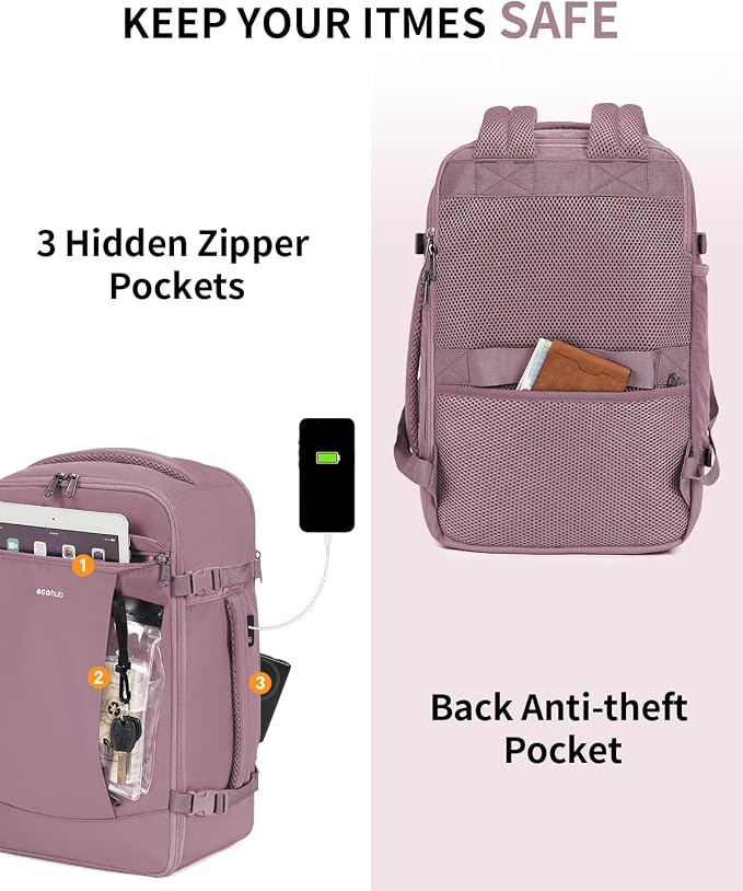 ECOHUB Travel Backpack for Women, Carry on Backpack - Image 4