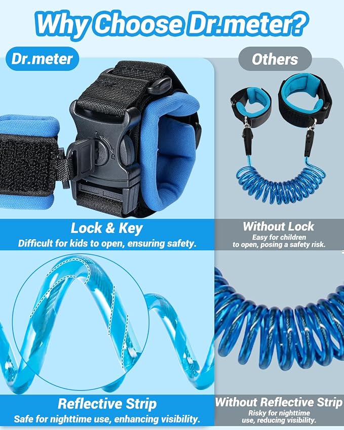 Dr.meter Toddler Leash, 2 Pack Safety Anti Lost Wrist Link - Image 6