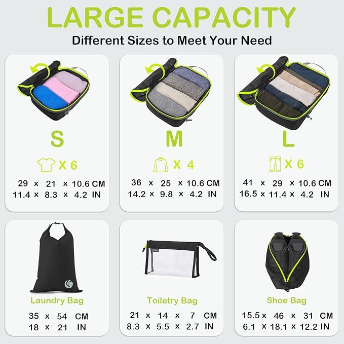 Cipway Compression Packing Cubes, Lightweight Travel Luggage Organizers - Image 6