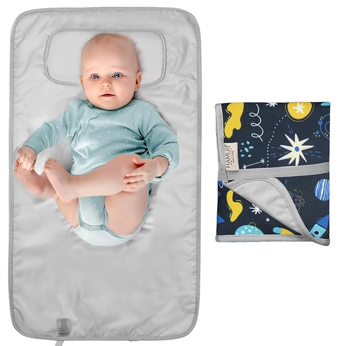 HAMUR HOME Portable Baby Changing Pad – Waterproof, Foldable & Lightweight by HAMURHOME