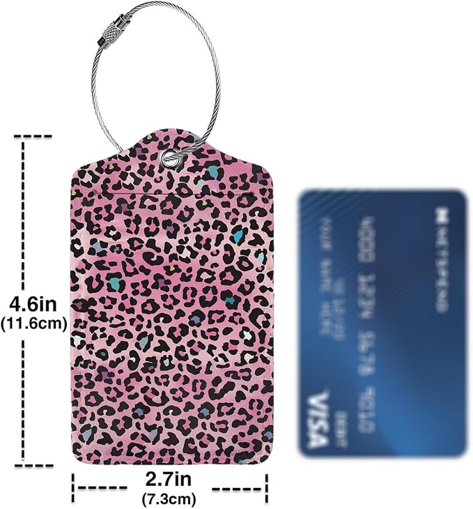 Pink Leopard Print Luggage Tags - Image 4