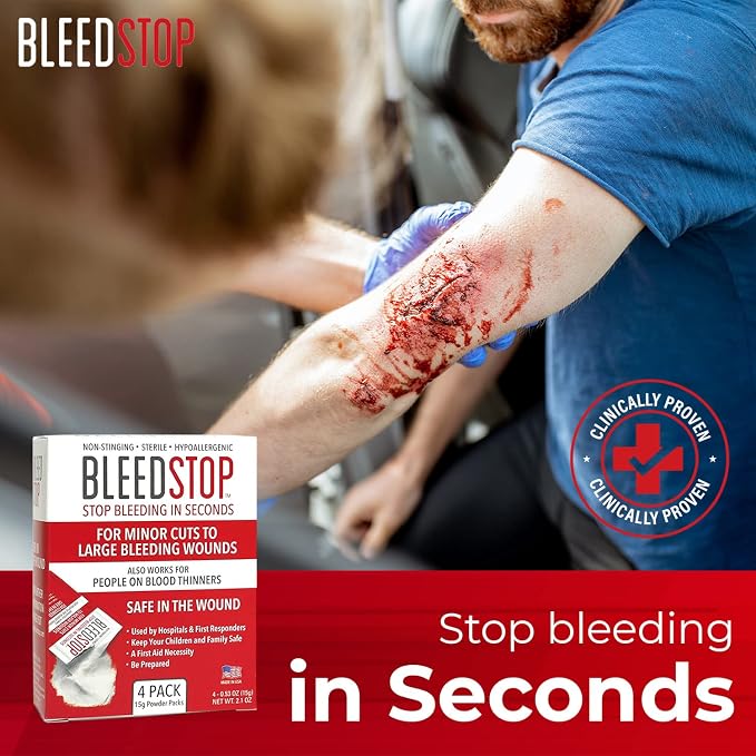 BleedStop™ First Aid Powder for Blood Clotting, Trauma Kit, Blood Thinner - Image 7