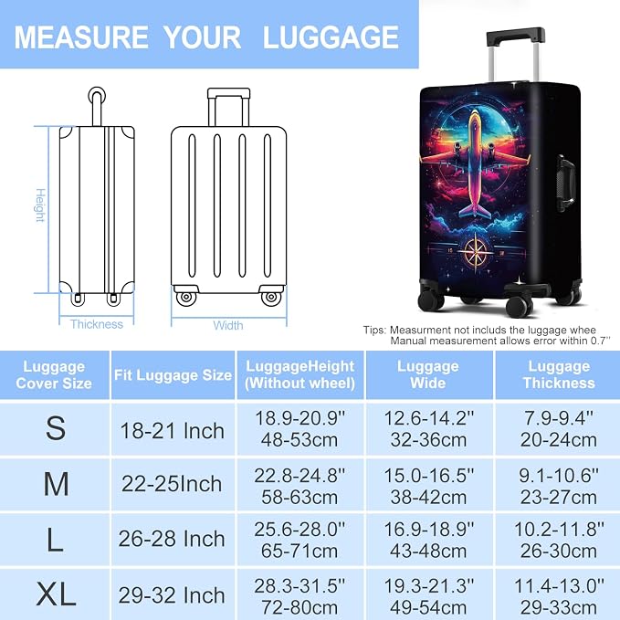 Luggage Cover Washable Suitcase Protector Anti-scratch Suitcase cover Fits - Image 6