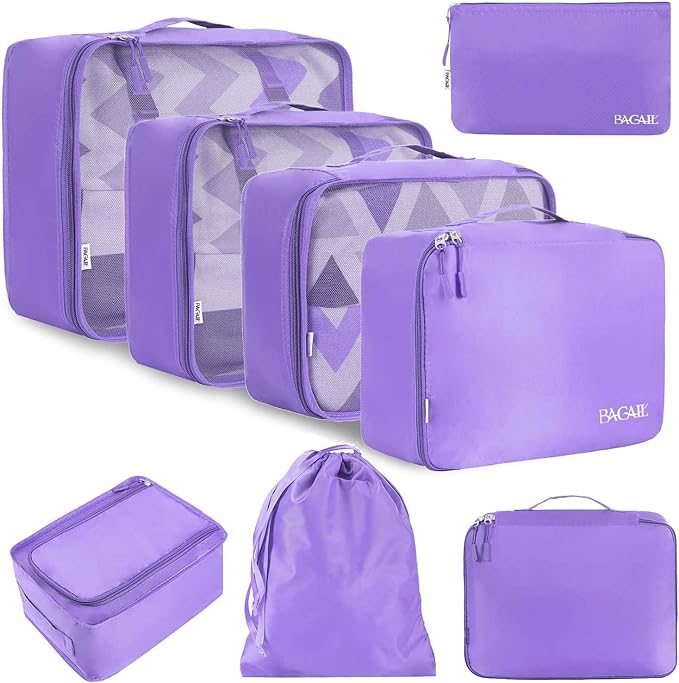 BAGAIL 8 Set Packing Cubes Luggage Packing Organizers by BAGAIL