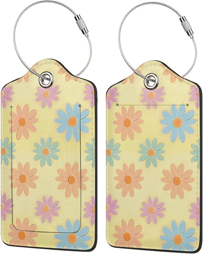 Flowers Leather Luggage Tag by Ovitssrk