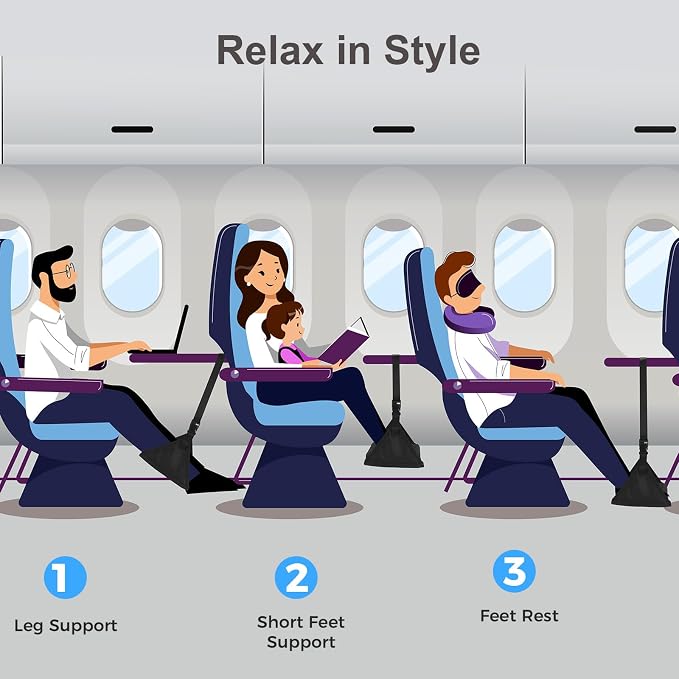 Foot Hammock for Plane Travel, Upgraded Airplane Foot Rest - Image 7