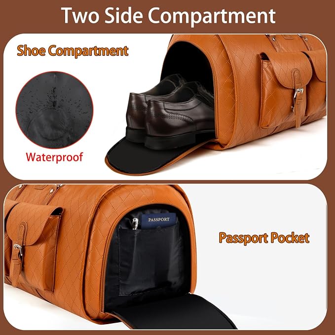 Garment Bag for Travel, Convertible Carry on Garment Duffel Bag for Men 3Pcs - Image 6