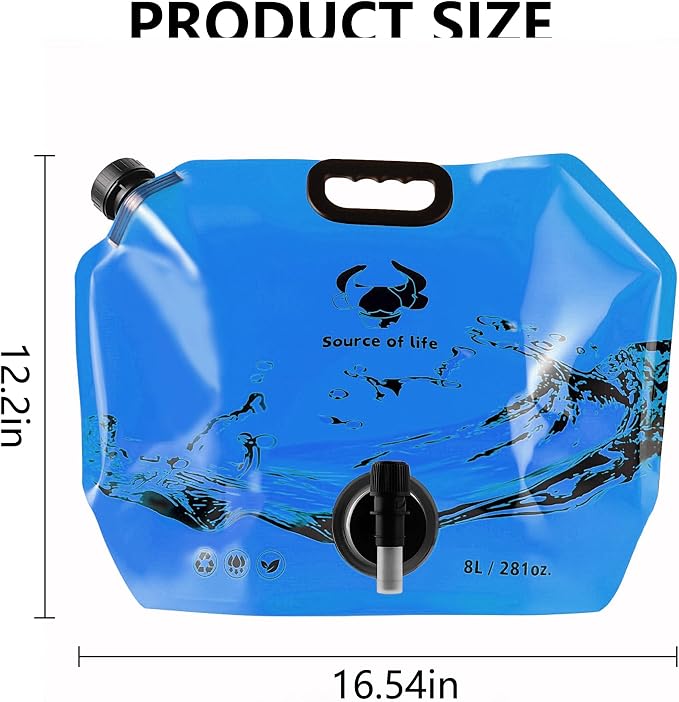 Collapsible 8L Water Storage Bag, BPA-Free Portable Folding Water Jug - Image 2