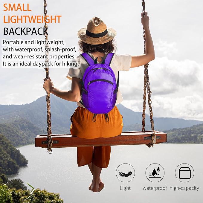 Small Hiking Daypack, 15L Water-Resistant Hiking Backpack Packable Lightweight - Image 2