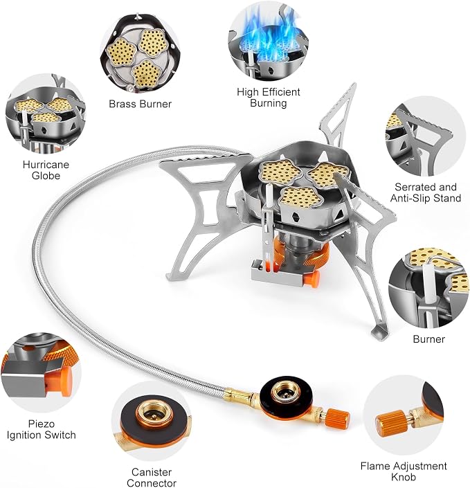WADEO 6800W Windproof Camping Stove, Backpacking Stove - Image 7