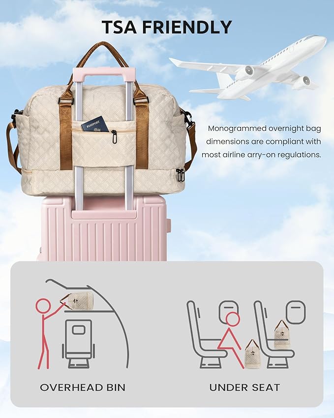 Birthday Gifts-for Women-Initial Duffle Bag - Image 4