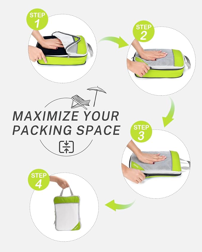 Compression Packing Cubes, Gonex Extensible Storage Mesh Bags Organizers - Image 2