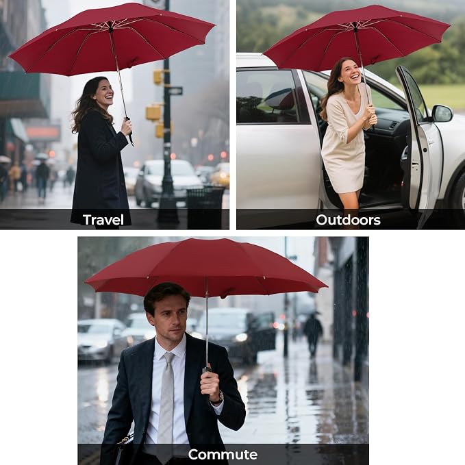 LLanxiry Compact Travel Umbrella, Mini Windproof Umbrellas - Image 8