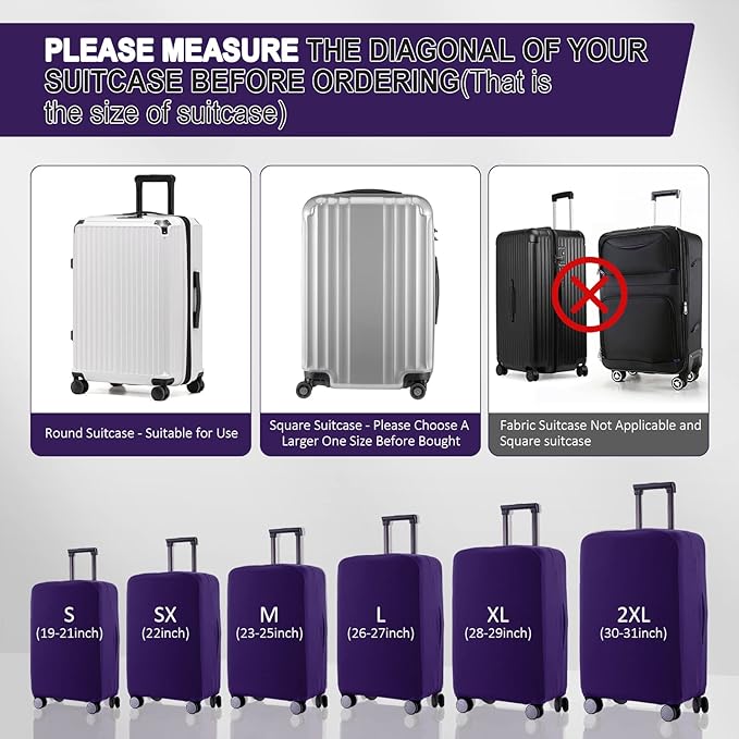 Travel Luggage Cover Suitcase Protector Scratch-Resistant Fit 19-31 Inch - Image 4