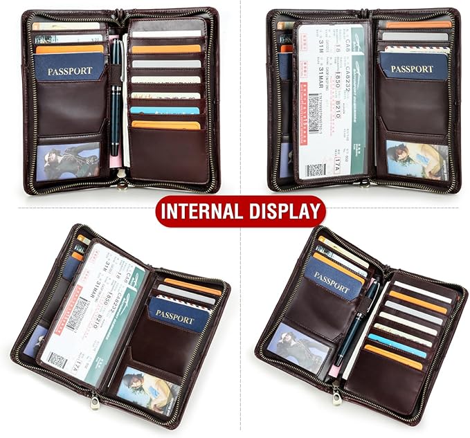 Top Grain Leather Travel Passport Wallet Holder - Image 6