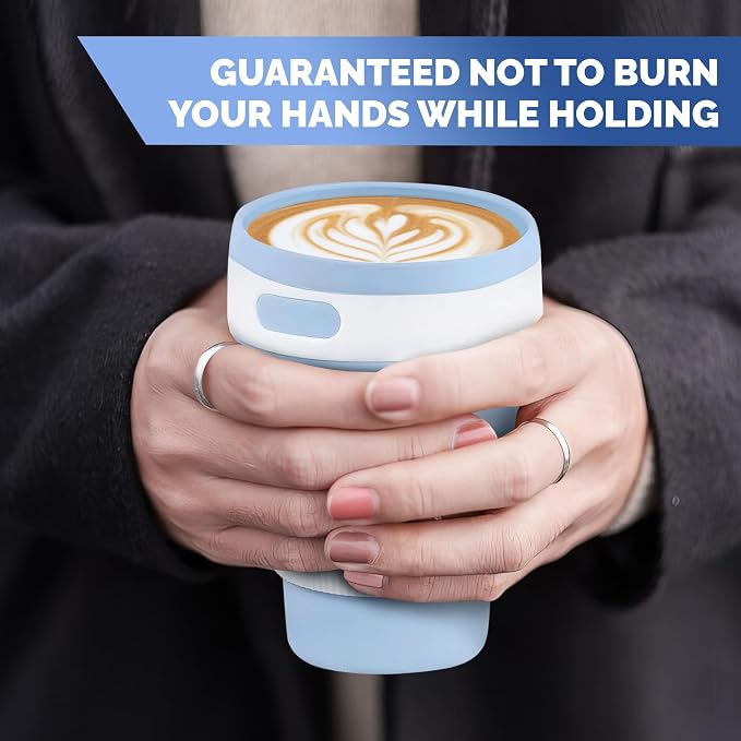 2-Pack Collapsible Coffee Cup Reusable – 12oz Leakproof Travel Coffee Mug - Image 7