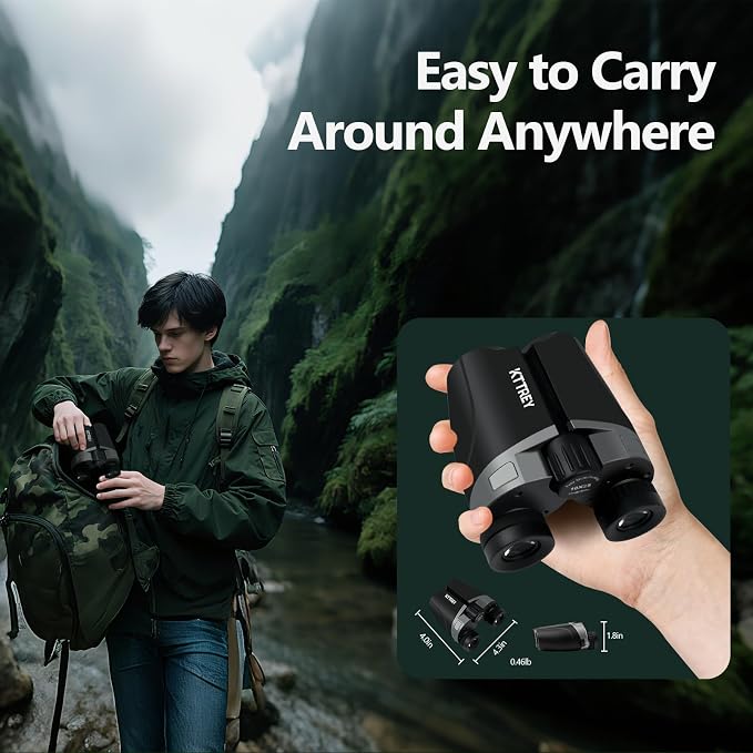 10x25 Compact Binoculars for Adults and Kids, Small High Powered Binoculars - Image 8