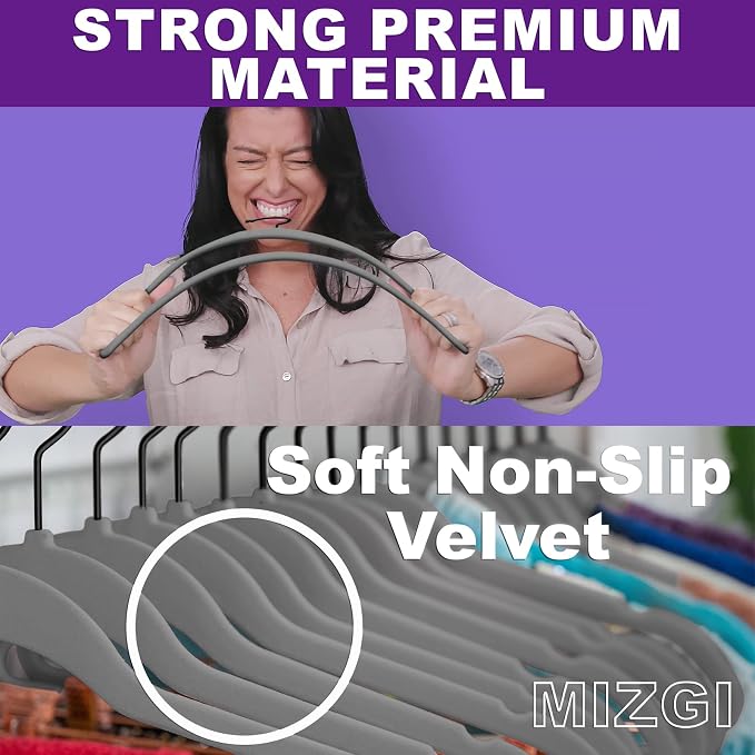 MIZGI Premium Velvet Hangers Heavy Duty - Image 2