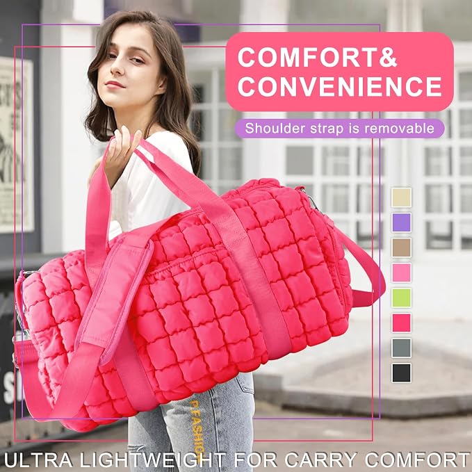 Quilted Travel Duffle Bag Gym Bag - Image 8