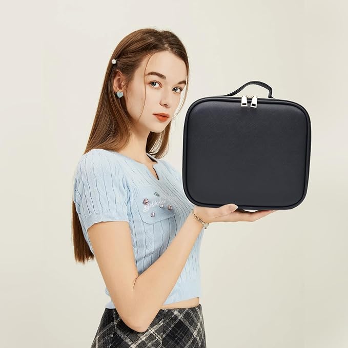 Travel Makeup Bag with LED Lighted Mirror, Travel Makeup Organizer, 3 Color - Image 7