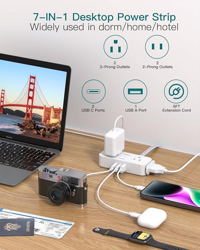 Travel Essentials, 6 Ft Power Strip - Image 2