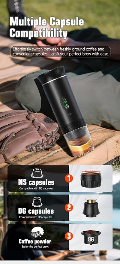 Portable Electric Coffee Maker, Digital Display, Compatible - Image 7